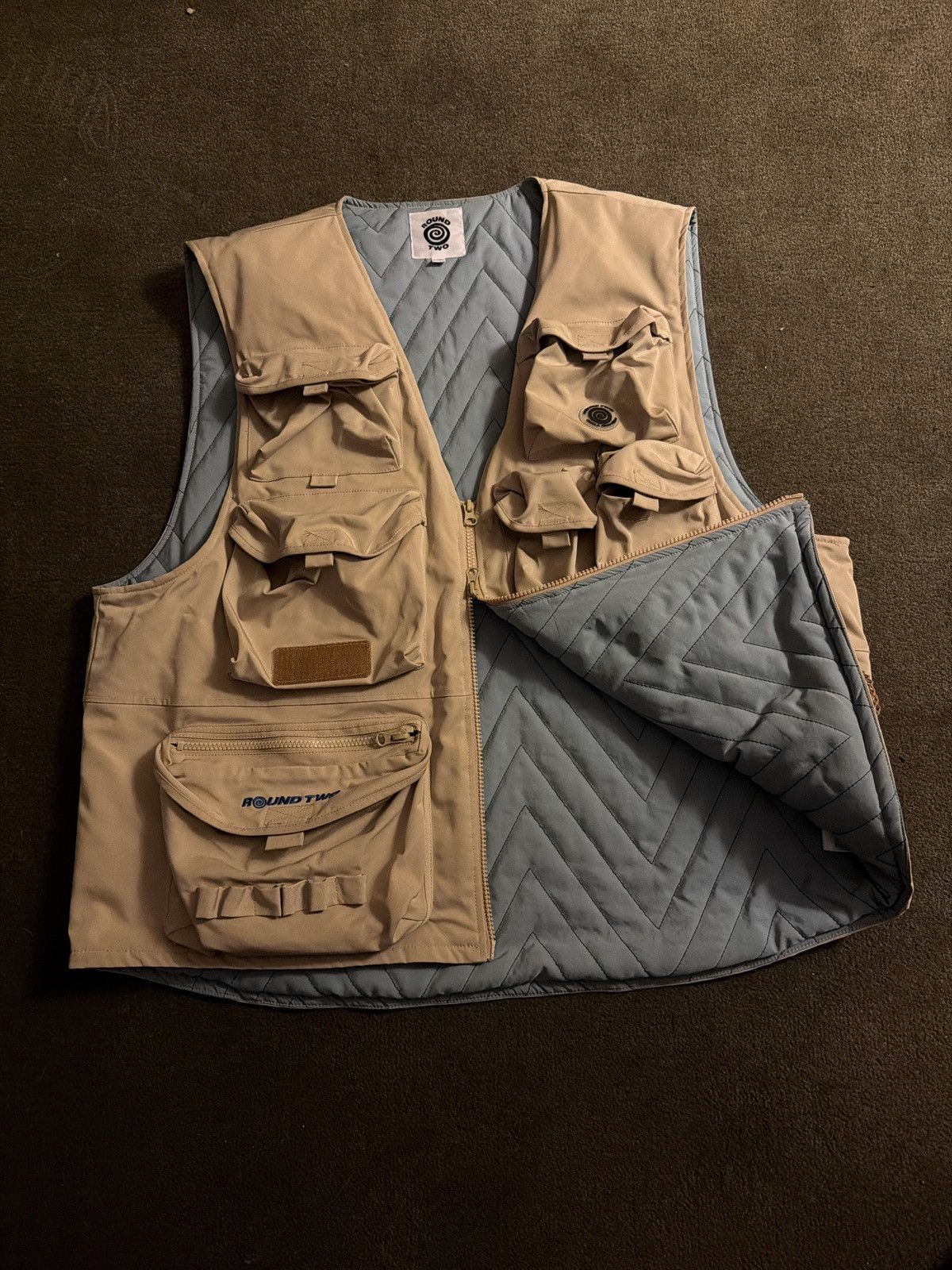 Round Two Khaki Fishing Vest Size US XXL / EU 58 / 5 - 2 Thumbnail