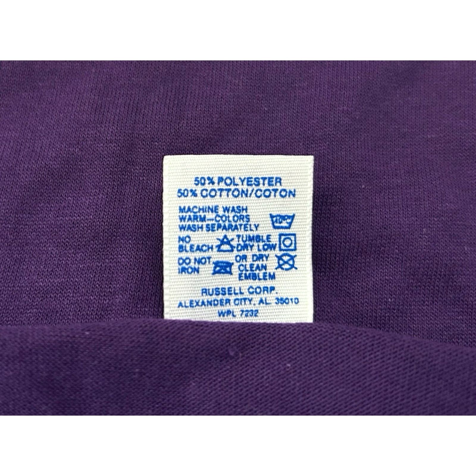 Russell Athletic VINTAGE Russell Athletic Crewneck T-Shirt Mens S Purple 90s Deadstock NWOT USA Crew Neck Short Sleeve Cotton Blend 28.5” Long 18” Across 8” Arms Mens Size US S / EU 44-46 / 1 - 4 Thumbnail
