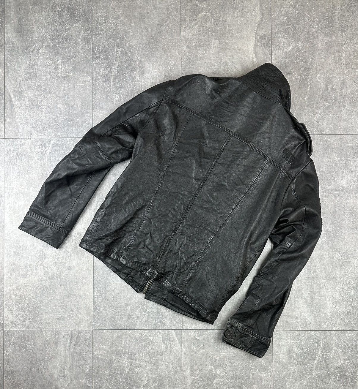 Superdry Super Dry Brad Cowhide Leather Zip Up Bomber Jacket Size US L / EU 52-54 / 3 - 18 Thumbnail