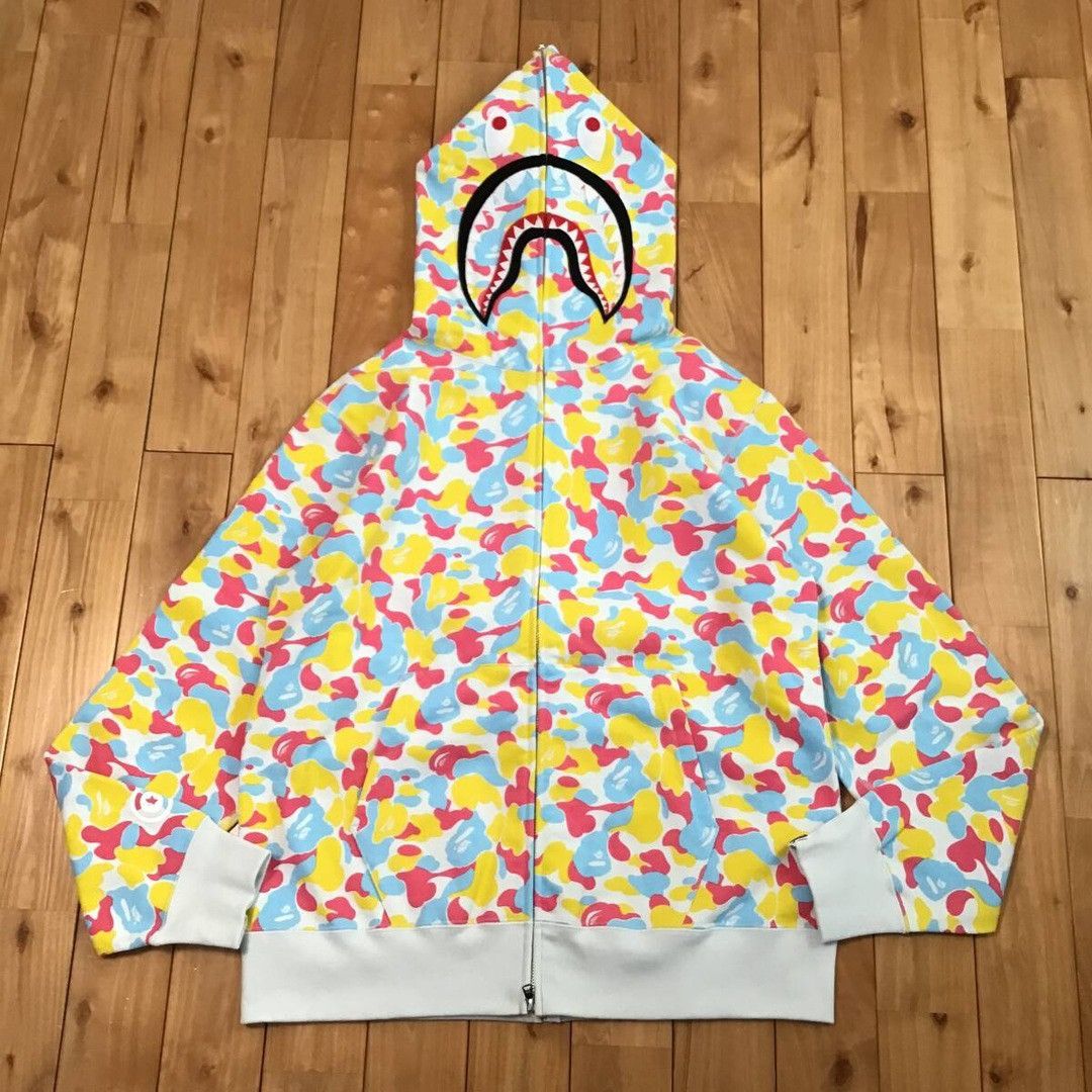 BAPE x Van Gogh Museum Shark Full Zip Hoodie Sax Men's