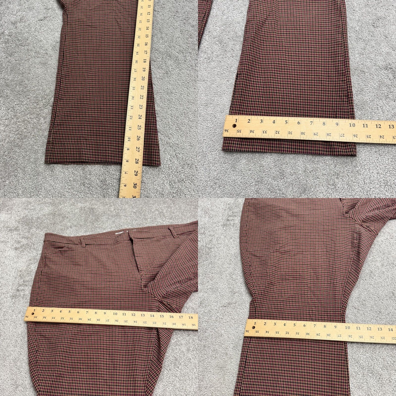 Old Navy Old Navy Brown Plaid High Rise Pixie Flare Pants 26W Women's Plus Twill Pockets Inseam 28" Size 26" / US 2 / IT 38 - 9 Thumbnail