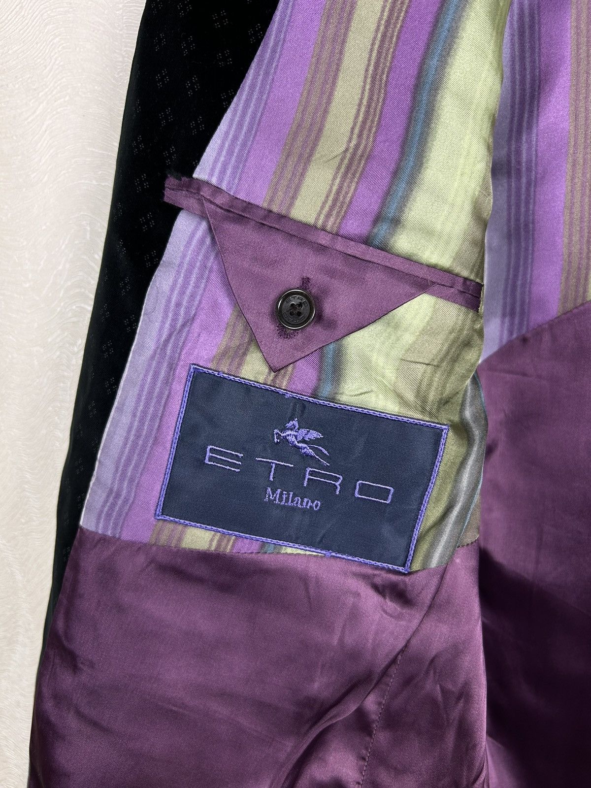 Designer × Etro ETRO Briseide Velour Abstract Pattern Velvet Blazer Luxury Size 40R - 14 Thumbnail