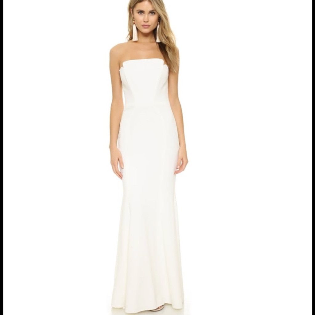 Jil Stuart JILL STUART Strapless Minimalist Bandeau Wedding Gown Dress Size S / US 4 / IT 40 - 3 Thumbnail