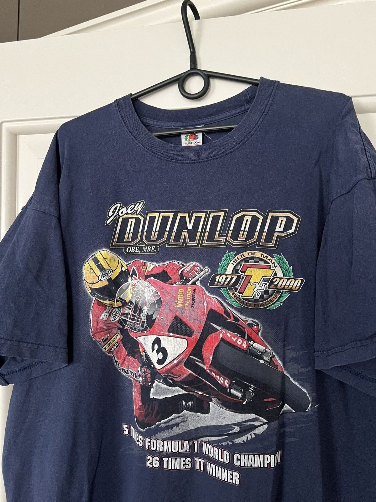 Vintage Vintage Joey Dunlop Honda Racing Isle of Man Road Race Tee Size US XXL / EU 58 / 5 - 4 Thumbnail
