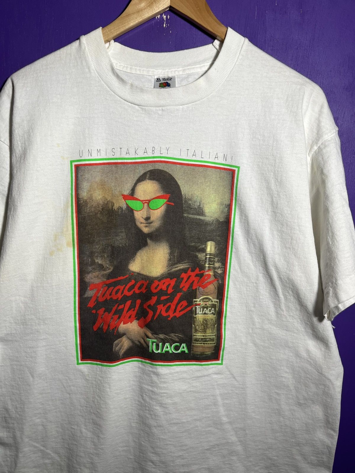 Vintage Vintage 90s Mona Lisa Tuaca alcohol promo tee Size US XL / EU 56 / 4 - 3 Thumbnail