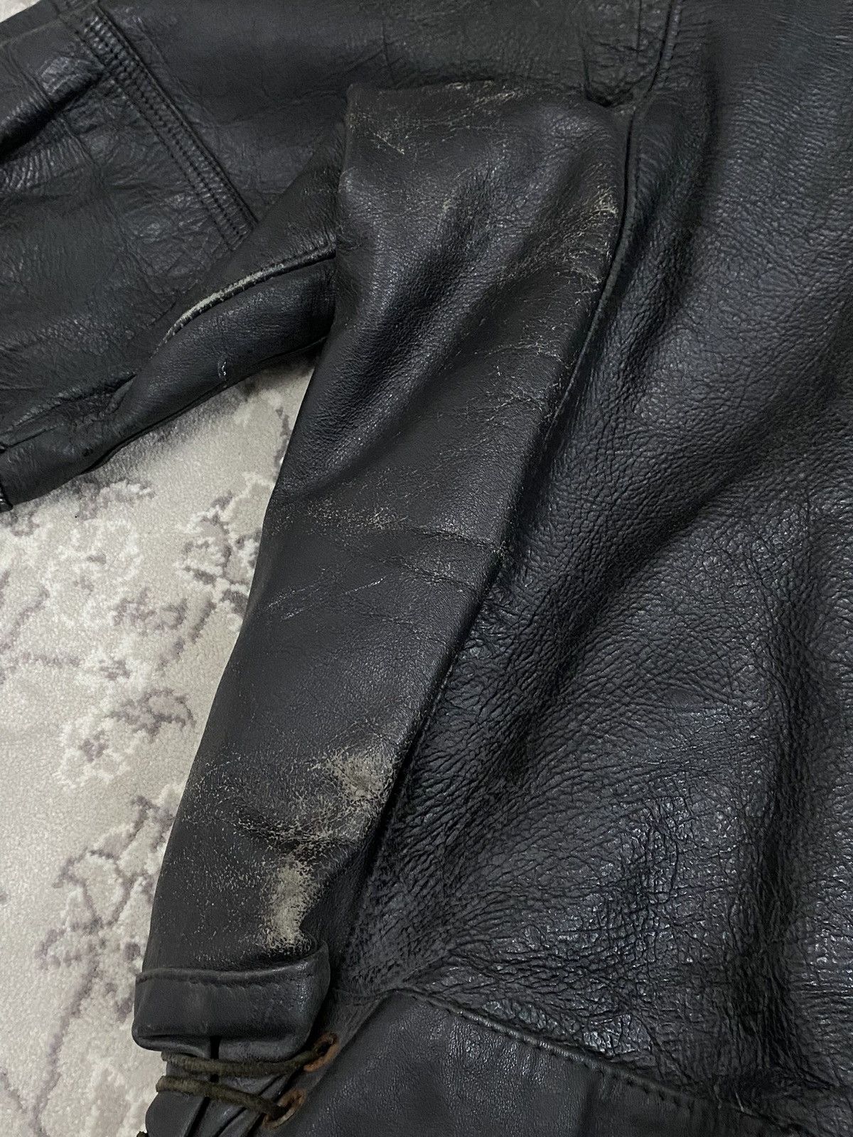 1940s 40s Swedish Army Motorcycle Leather Jacket Orebro