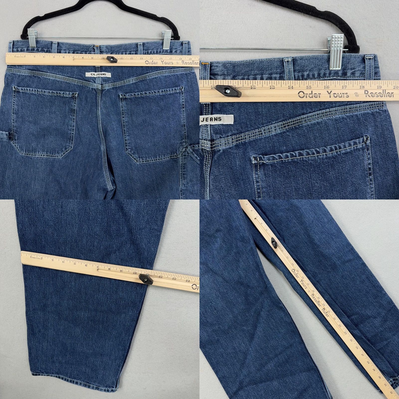 Vintage Calvin Klein Jeans Mens 38 Blue Denim Baggy Skater Carpenter Workwear Pants - 90s Vintage Size US 38 / EU 54 - 8 Thumbnail