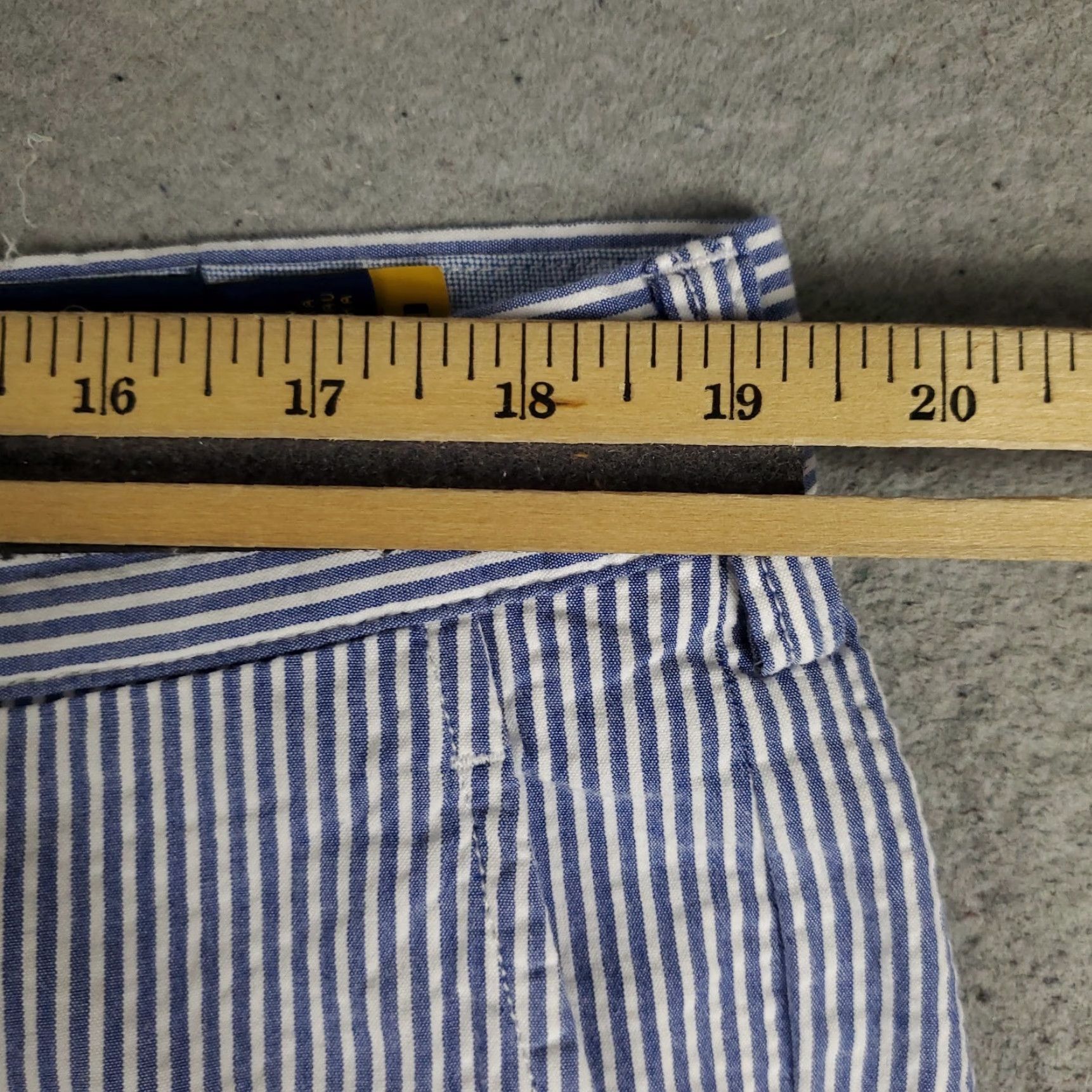 Ralph Lauren Ralph Lauren Shorts Mens 38 Blue White Striped Chino Flat Front Casual Flat Front Chino Size US 38 / EU 54 - 4 Thumbnail