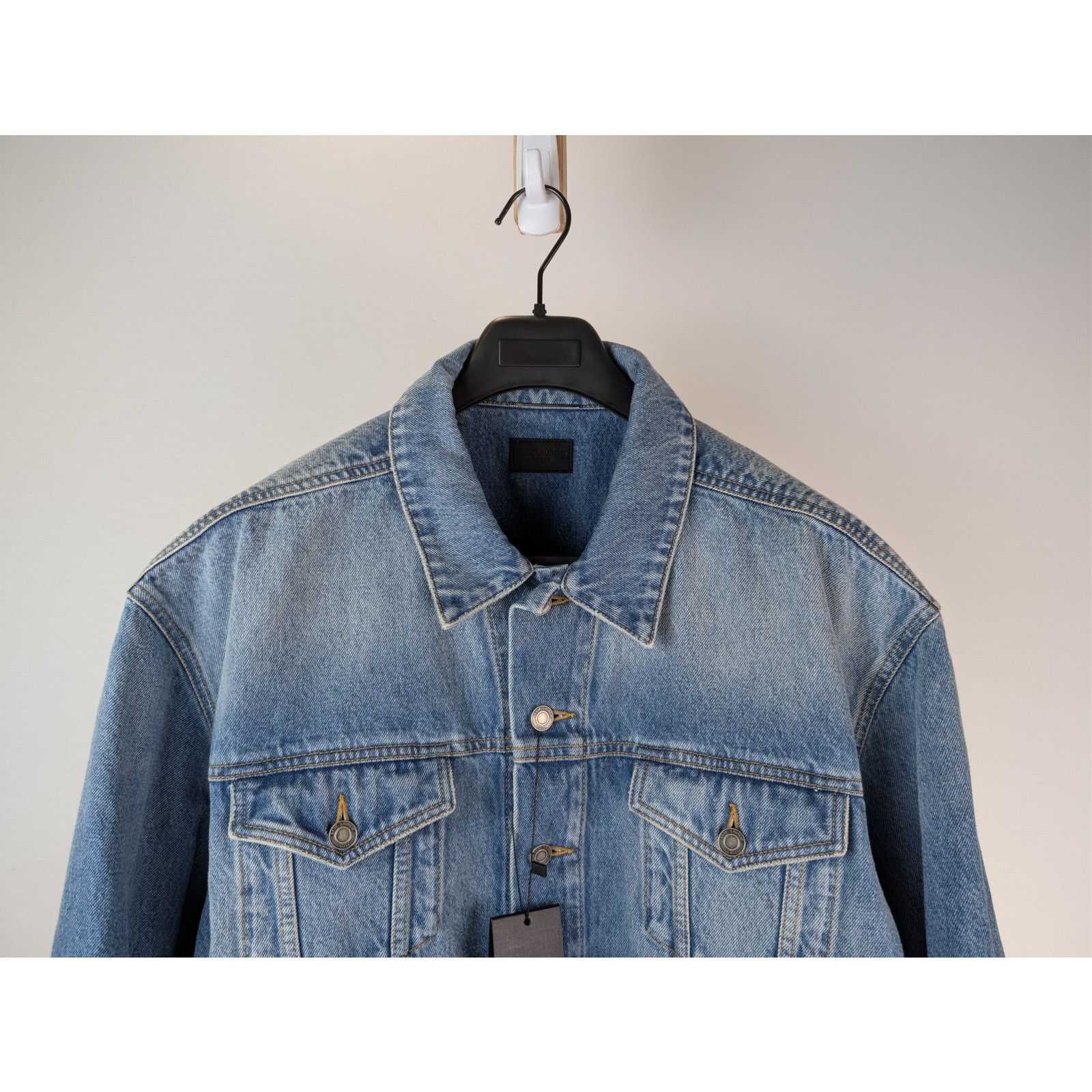 Saint Laurent Paris o1rshd1 Egg Shape Denim Jacket in Plain Lake Medium Blue Size US S / EU 44-46 / 1 - 3 Thumbnail