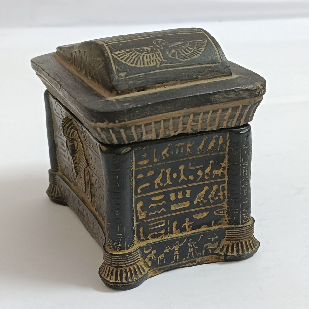 Handmade Antique Egyptian Sarcophagus Box, Vintage Pharaonic Style Size ONE SIZE - 7 Thumbnail
