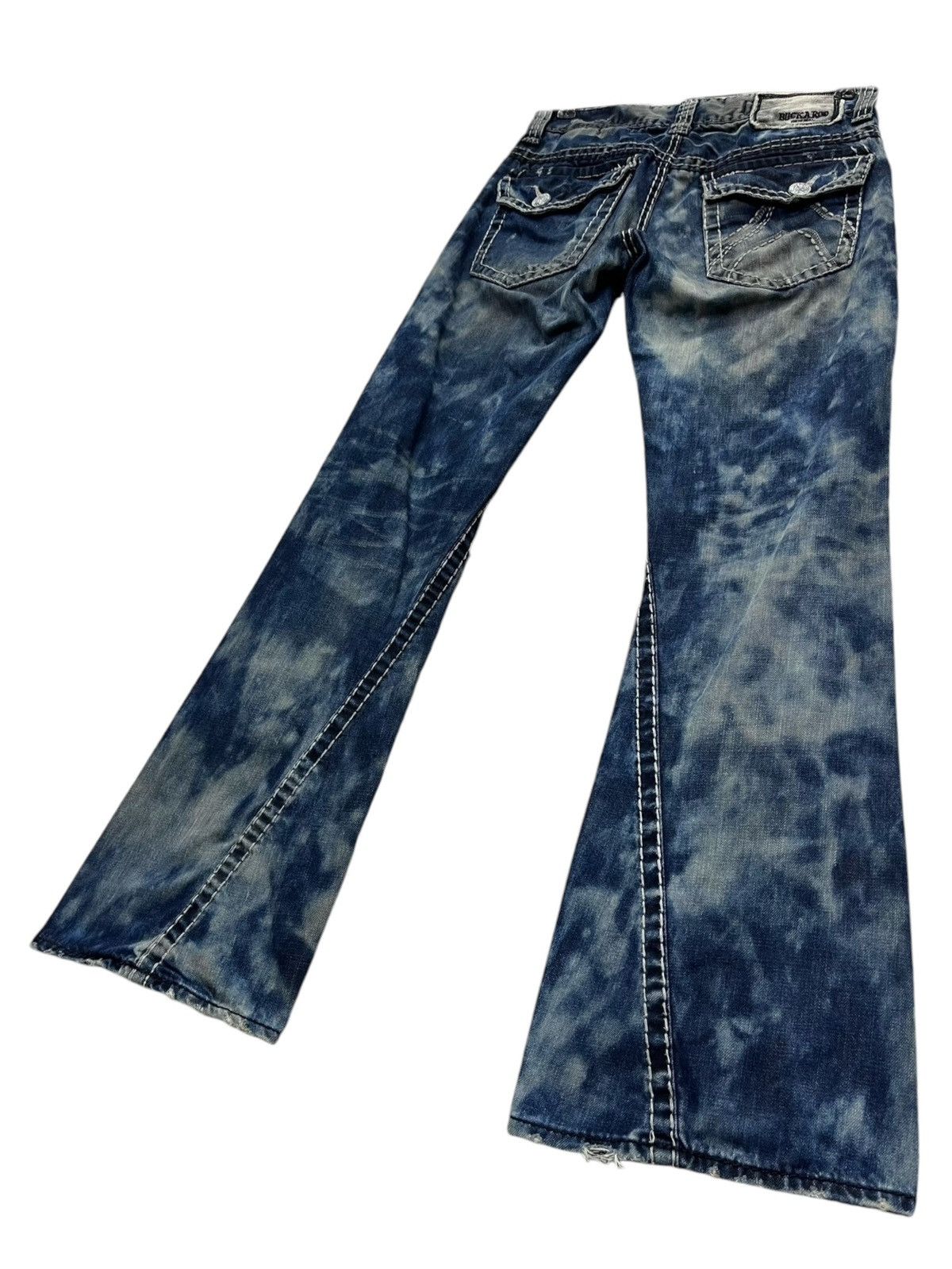 BUCKAROO SICK FLARE🔥Indigo Mudmax Bleachwash Big Stitching Denim Size US 29 - 5 Thumbnail