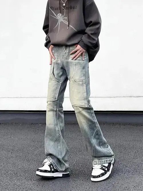 Japanese Brand × Jean Vintage washed street patchwork jeans Size US 32 / EU 48 - 3 Thumbnail