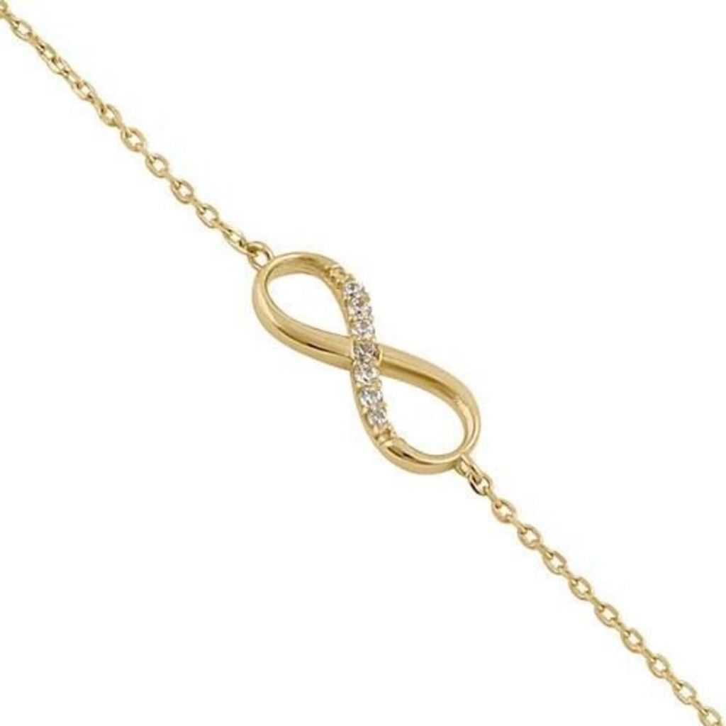 Other Solid 14K Yellow Gold Infinity Bracelet Womens Dainty Size ONE SIZE - 2 Thumbnail