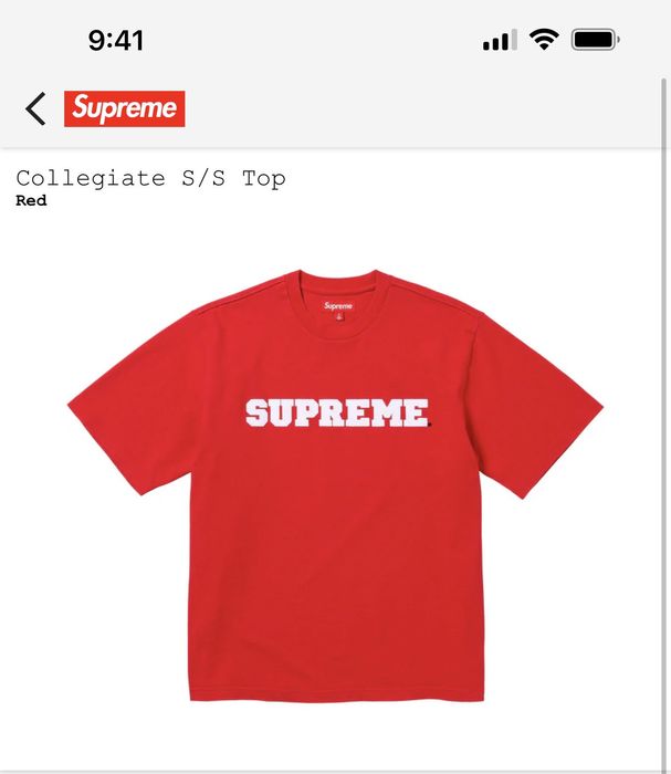 Supreme store collegiate tee