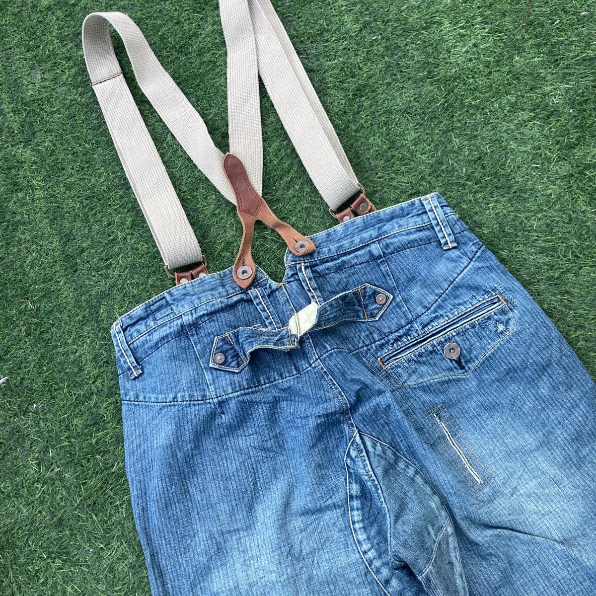 If Six Was Nine DISTRESSED BARTACK DOUBLE KNEE JEANS Size US 33 - 8 Thumbnail