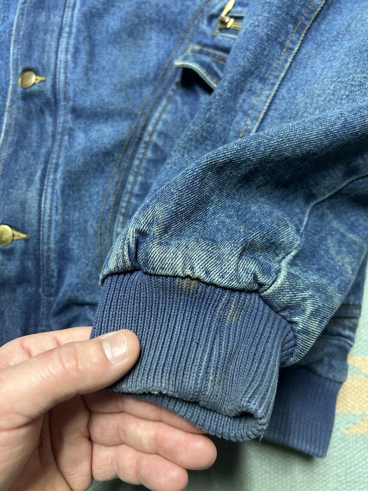 Vintage Vtg Land Rover denim bomber jacket heavyweight medium Size US M / EU 48-50 / 2 - 3 Thumbnail