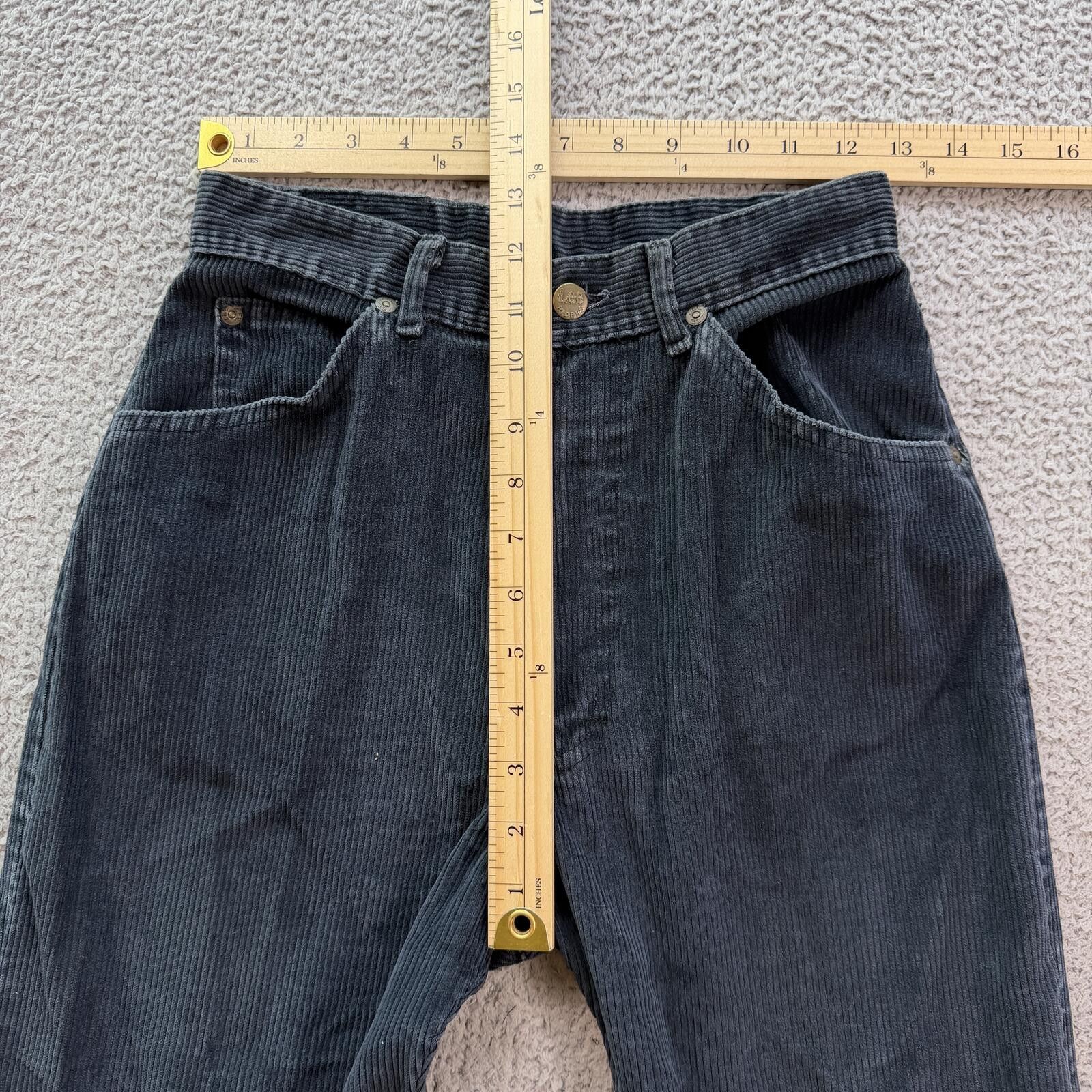 Lee Vintage 80s Lee Womens Black Corduroy Pants 26 Union Tag Size 26" / US 2 / IT 38 - 3 Thumbnail