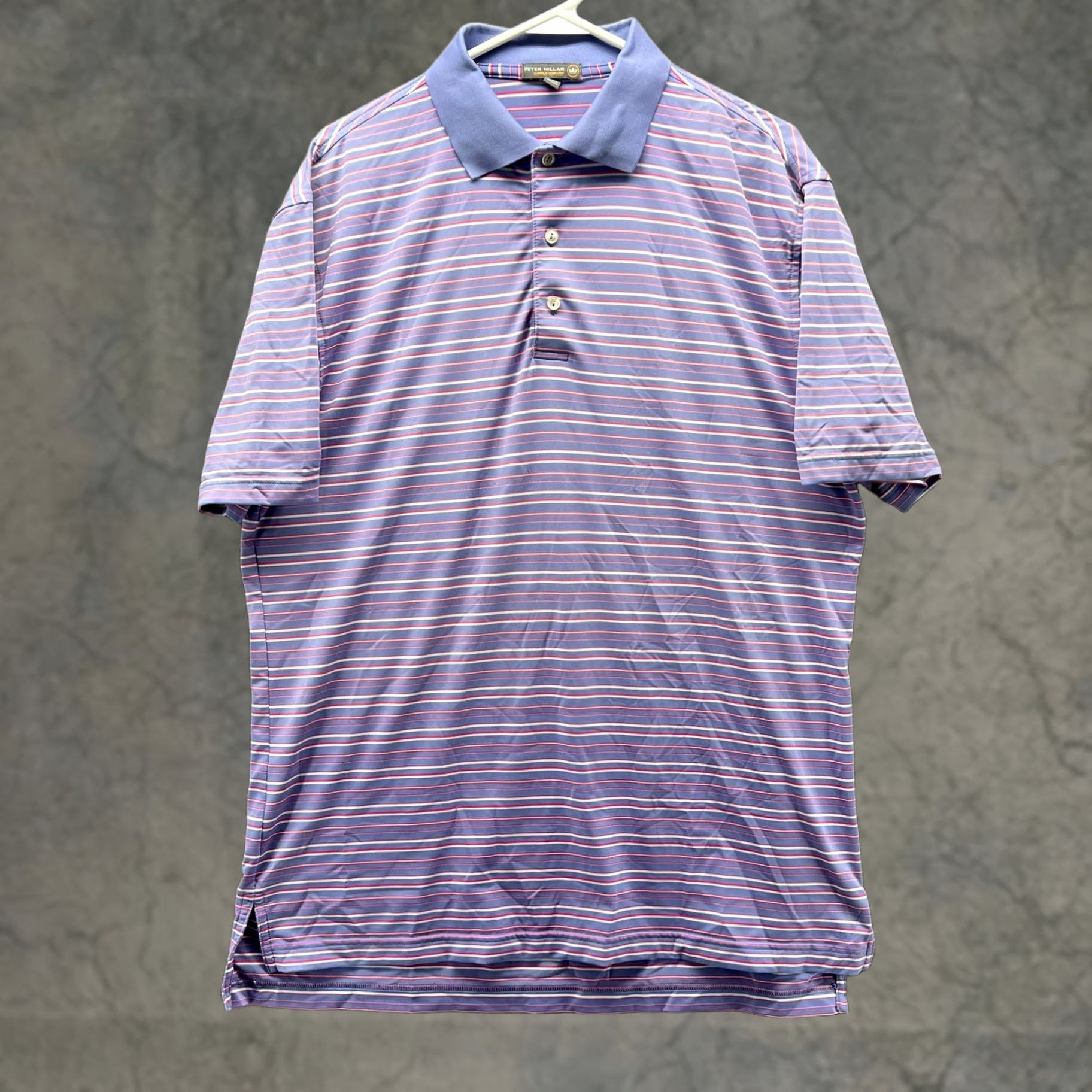 Peter Millar VINTAGE? (No) Peter Millar Polo Shirt Mens M Purple Stripe Summer Comfort Stretch Golf Shirt Mens Medium Purple Stripe Polo for Golf Size US M / EU 48-50 / 2 - 1 Thumbnail