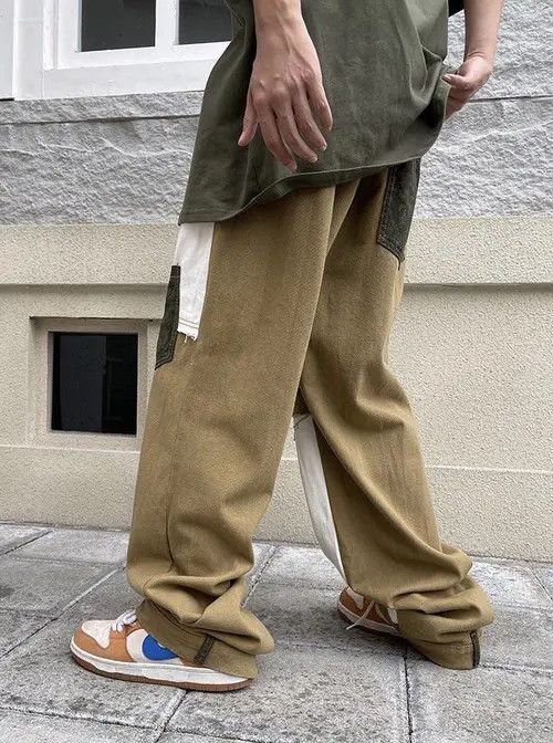Jean Khaki Bandana Patchwork Grunge Pants - Aesthetic Size US 30 / EU 46 - 5 Thumbnail