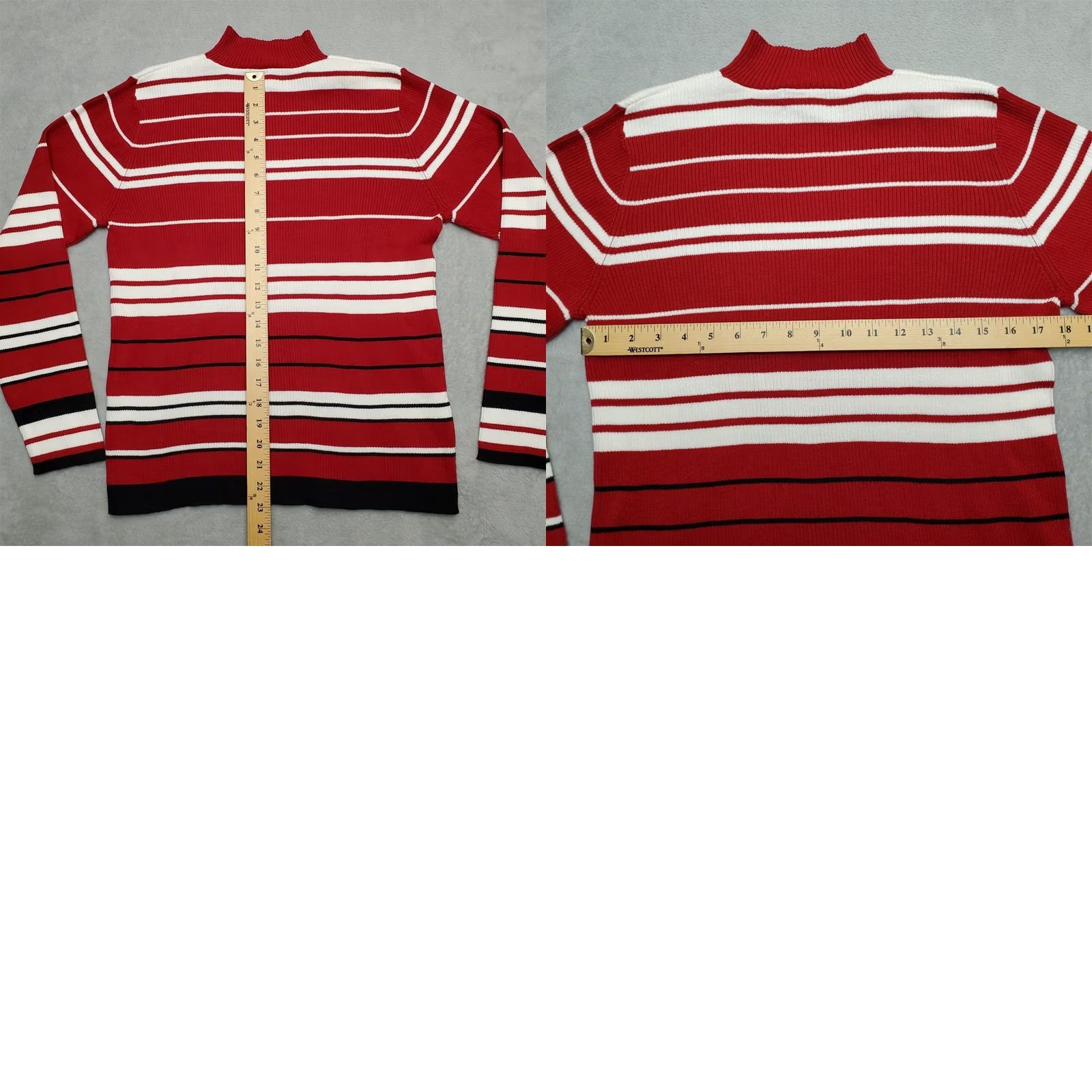 Charter Club VINTAGE Charter Club Sweater Women L Red White Black 100% Cotton Knit Casual Knit Style Pullover Long Sleeve Lightweight Knit - Charters Club? Size L / US 10 / IT 46 - 8 Thumbnail