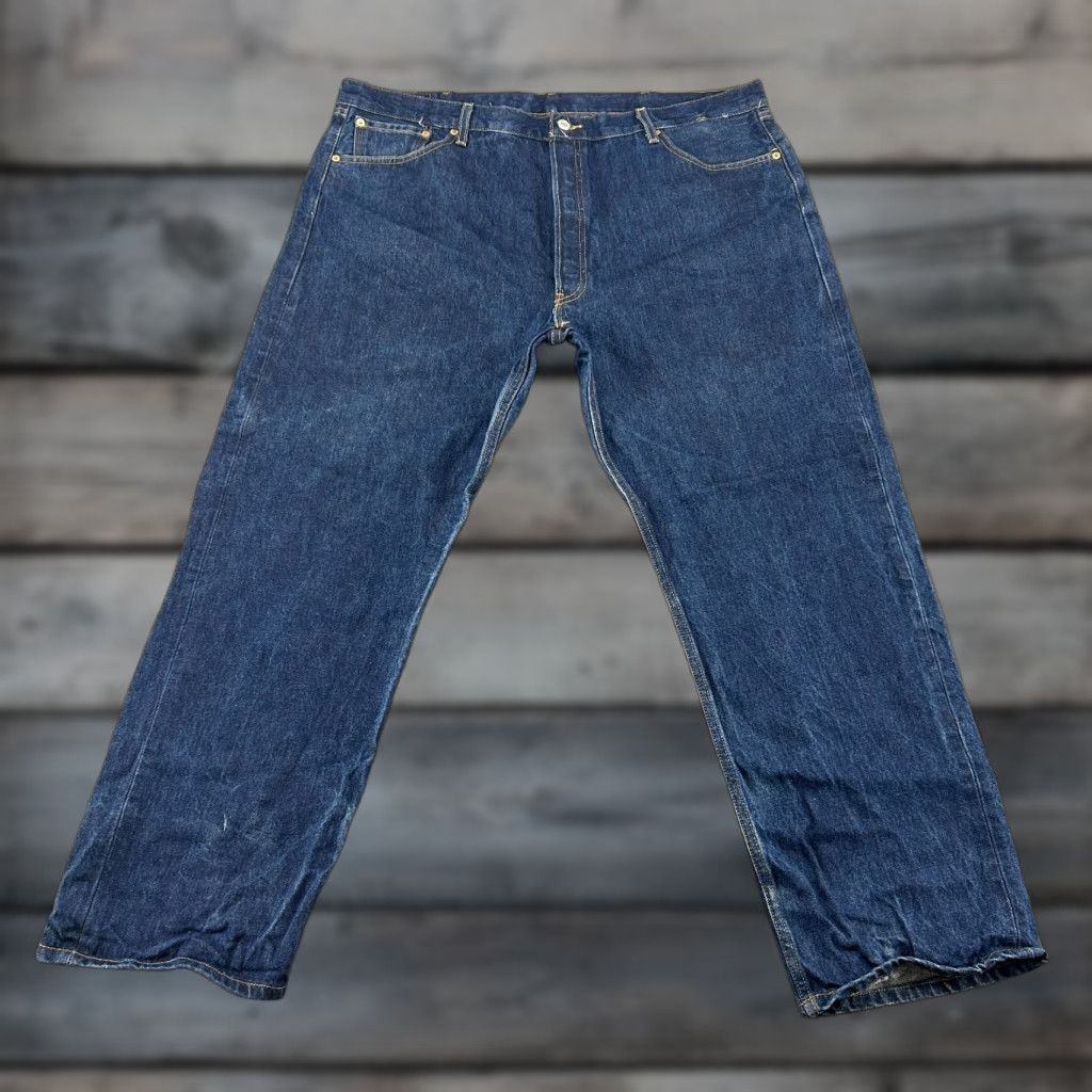 Levi's VINTAGE Levi's 501 Jeans Mens 44x32 Blue Dark Wash Straight Regular 90s Retro Pockets Distressed Buttons 42x31 Mens Size US 44 / EU 60 - 1 Thumbnail