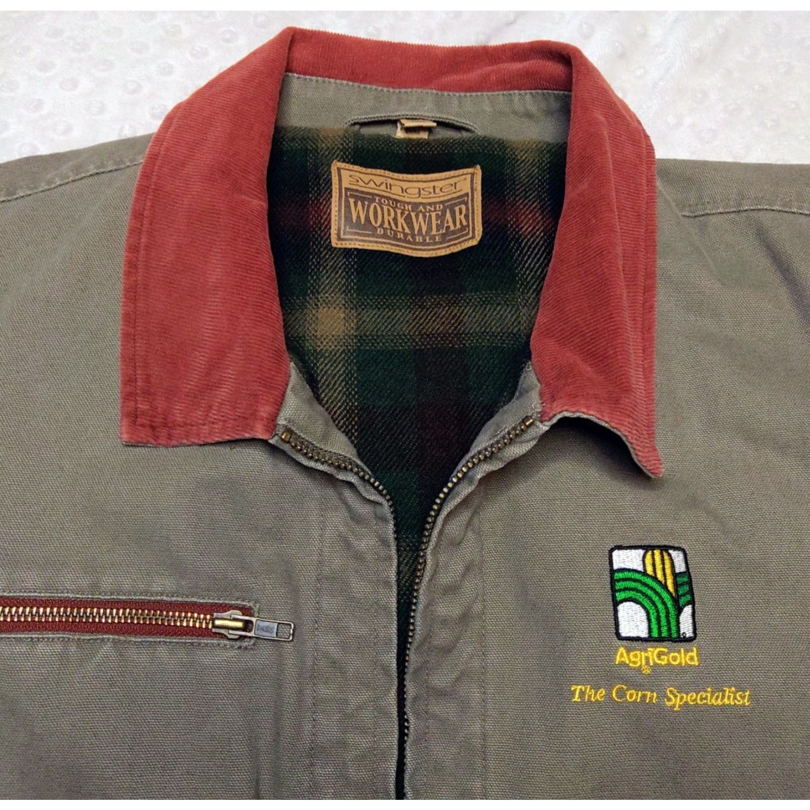 Vintage VINTAGE Swingster Workwear Jacket XL Gray Canvas Cotton Short Zip Hooded Lined Pockets Mens 90s USA Outdoor Classic Vintage Style Size US XL / EU 56 / 4 - 6 Thumbnail
