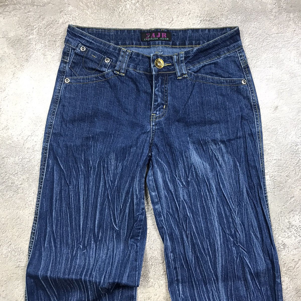 Vintage Vintage Y2K Baggy Distressed Flared Jeans Grunge 90s Logo 28 Size 28" / US 6 / IT 42 - 2 Thumbnail