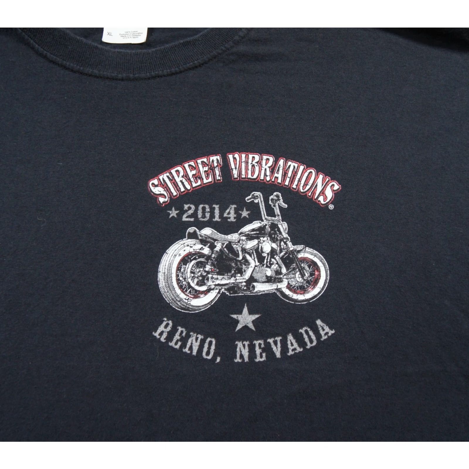 Fruit Of The Loom Street Vibrations Shirt Mens XL Black Motorcycle Tee Reno Nevada Biker 2014 Size US XL / EU 56 / 4 - 4 Thumbnail
