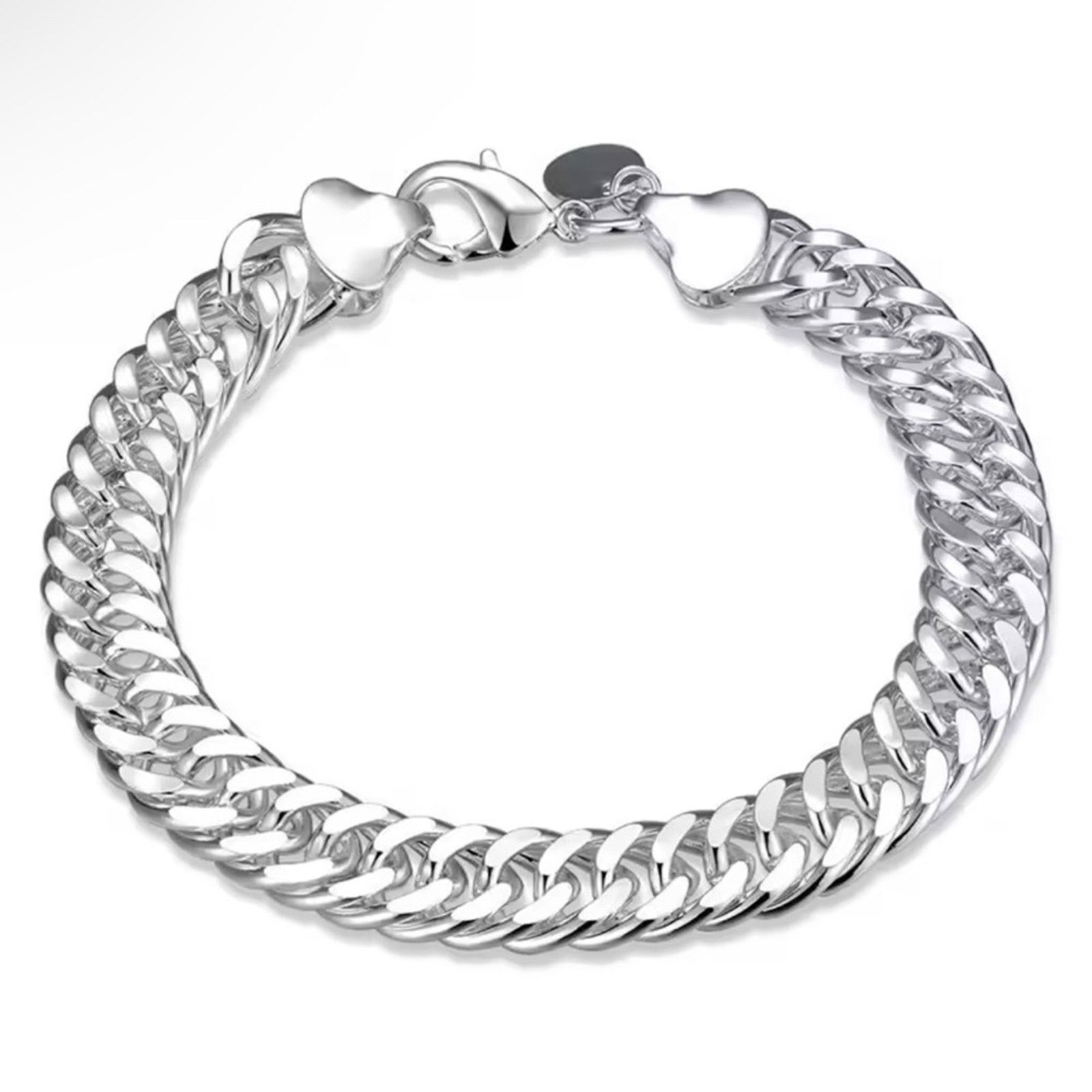 Other Silver Square Buckle 10MM Chain Mens Bracelet 8” inches Size ONE SIZE - 5 Thumbnail