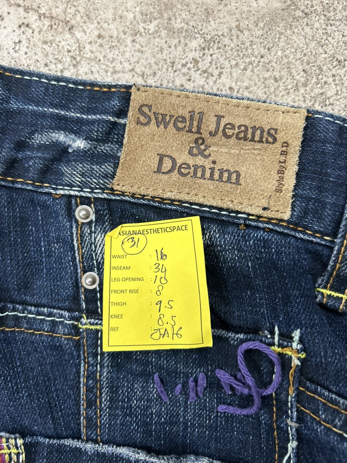 If Six Was Nine Super Flare Swell N Denim Japan Mud Washed Whisker Low Rise Size US 31 - 25 Thumbnail
