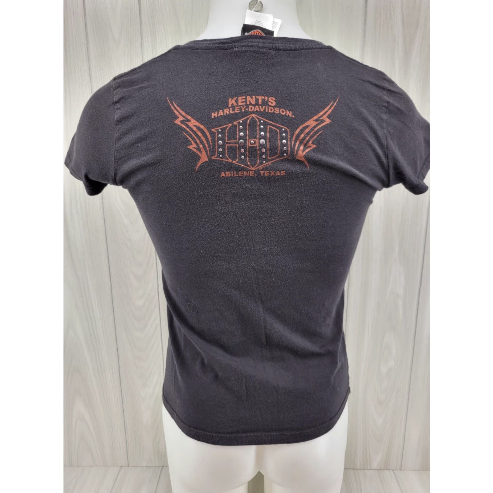Harley Davidson VINTAGE Harley-Davidson T-Shirt Womens Medium Black Abilene Texas Graphic Biker Size M / US 6-8 / IT 42-44 - 6 Thumbnail