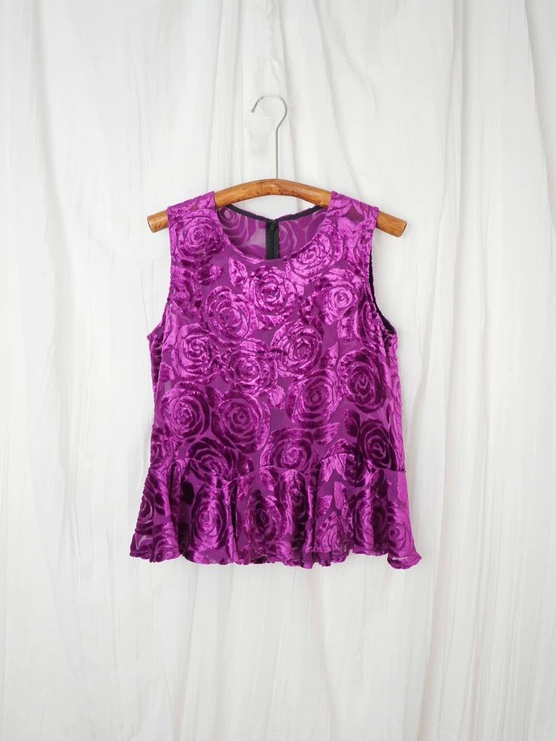 Comme des Garcons Comme Des Garcons Purple Rose Sleeveless Top Size S / US 4 / IT 40 - 1 Thumbnail