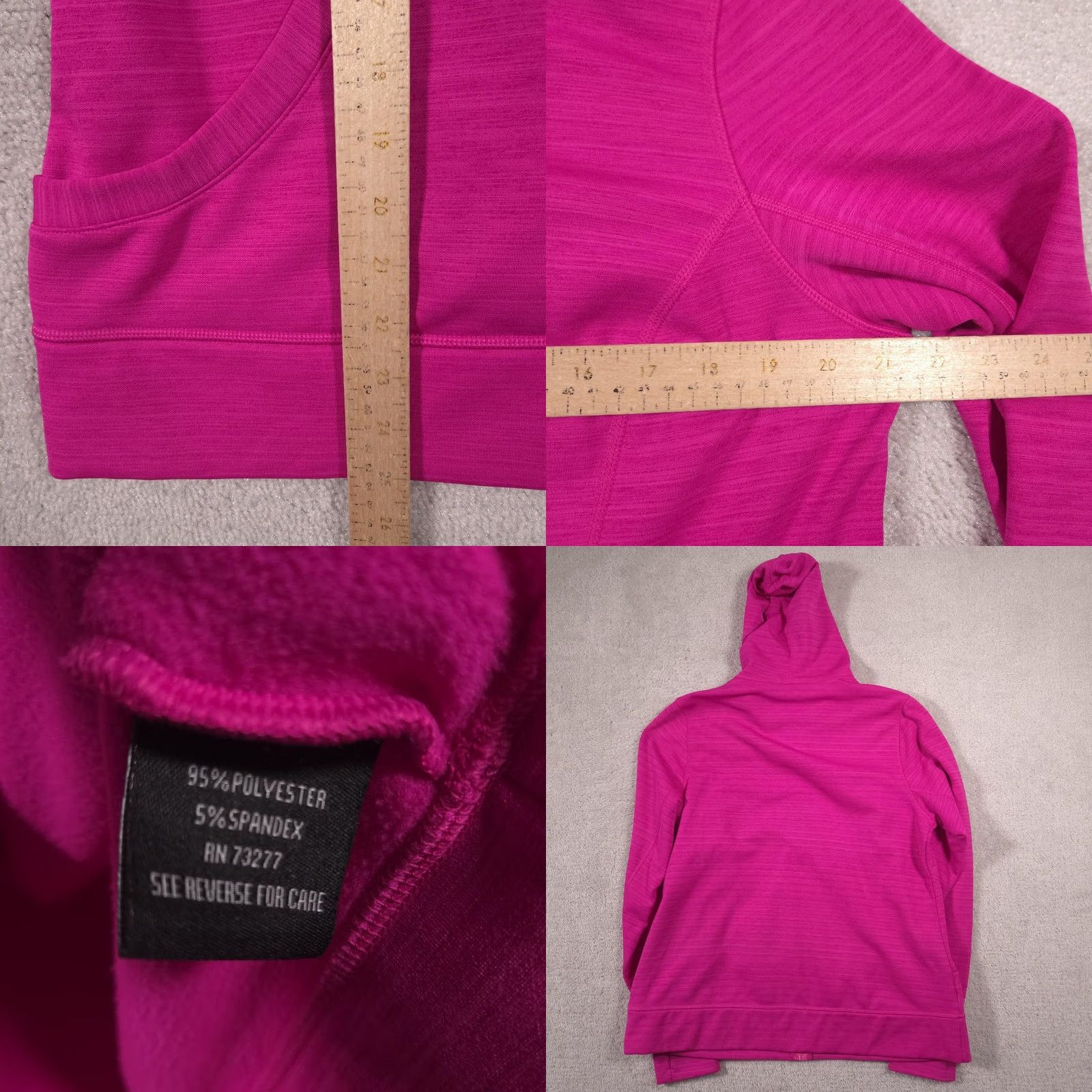 Fila Fila Sport Hoodie Womens XL Pink Fleece Full Zip Pockets Logo Lined Stretch Size XL / US 12-14 / IT 48-50 - 8 Thumbnail