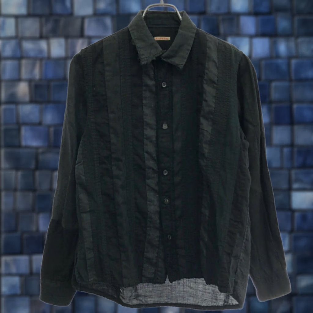 Kapital KAPITAL Shirt Mens Striped Patchwork Black S Button-Up Casual Tops Used Size US S / EU 44-46 / 1 - 1 Thumbnail