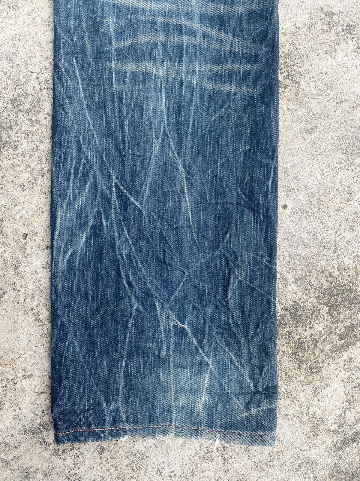 If Six Was Nine × Japanese Brand Flare Jeans Red Pepper Honeycomb Clawmark Splash Size US 33 - 17 Thumbnail