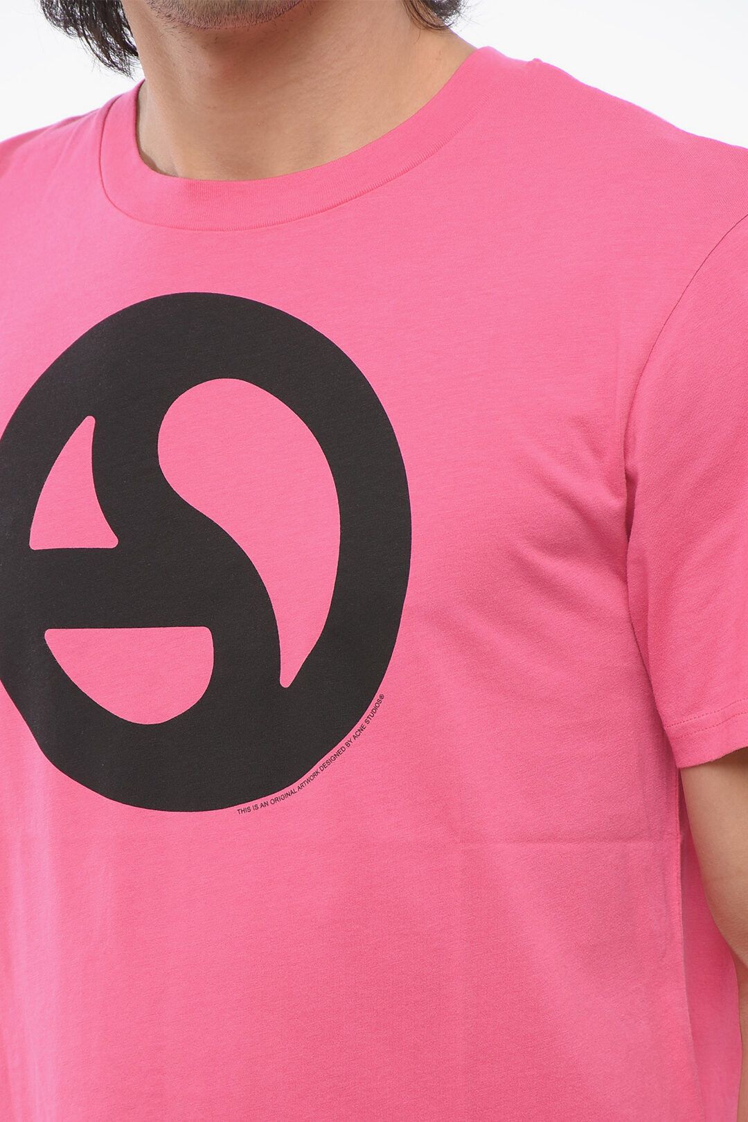 Acne Studios og1mm0325 Cotton Crewneck T-Shirt in Pink Size US XS / EU 42 / 0 - 3 Thumbnail