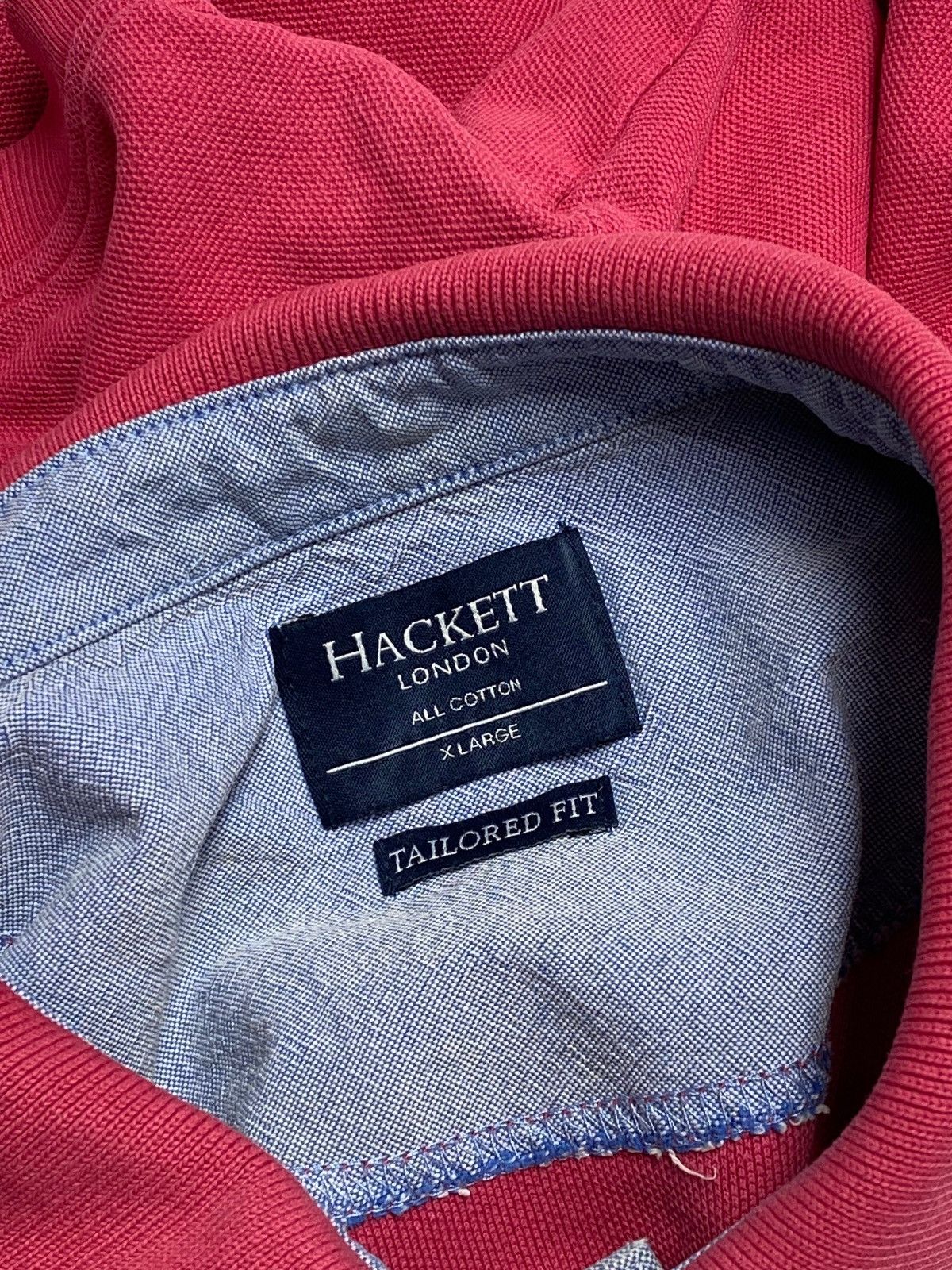 Hackett Vintage HACKETT Pink Crazy Many Logos Regatta Yacht Polo Y2K Size US XL / EU 56 / 4 - 4 Thumbnail