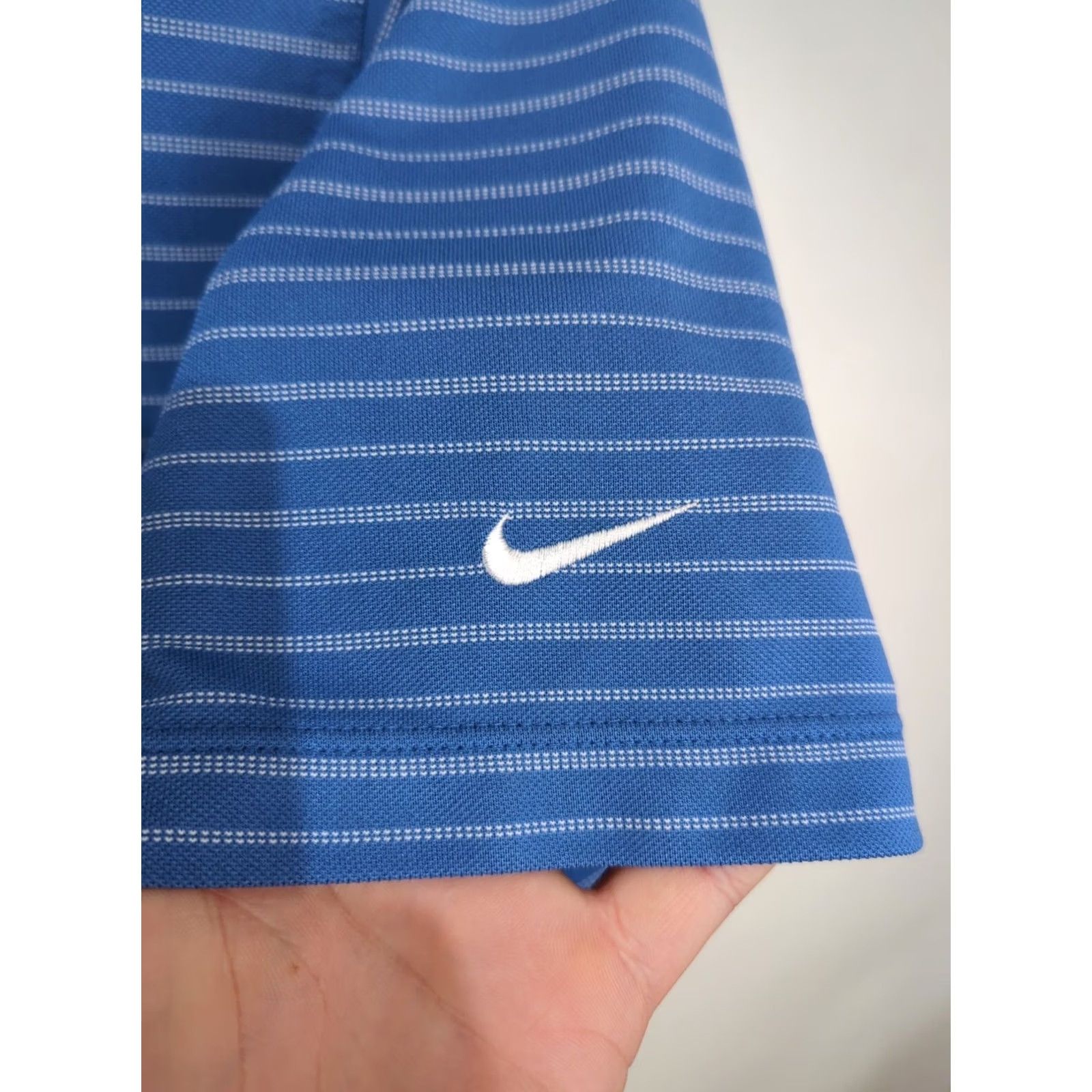 Nike NIKE GOLF Polo Shirt Short Sleeve Men XL Blue Striped Swoosh Golf Performance Moisture Wicking Breathable Embroidered Logo adidas? Size US XL / EU 56 / 4 - 7 Thumbnail
