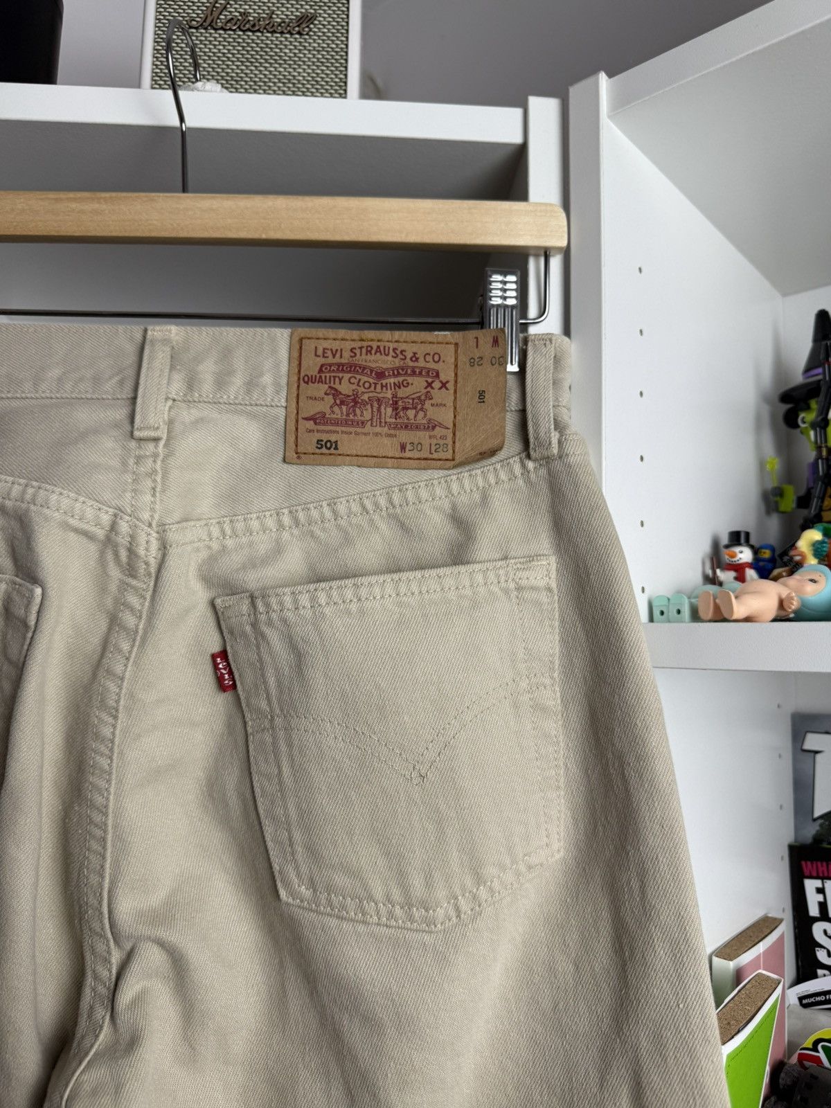 Levi's × Levi's Vintage Clothing × Vintage Vintage 90s Levi’s 501 beige denim pants 30x28 casual western Size US 30 / EU 46 - 4 Thumbnail
