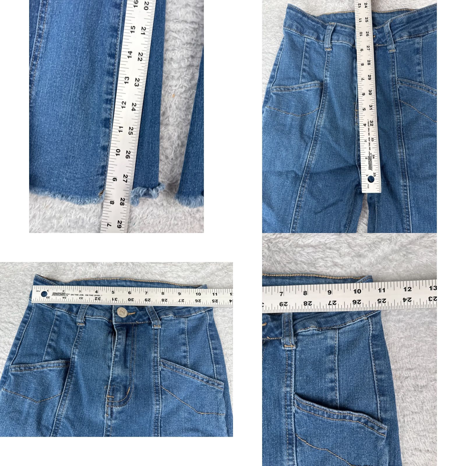 Shein Shein Jeans Women 2 Blue Denim Flare High Rise Raw Hem Cotton Blend 22x28 Size 26" / US 2 / IT 38 - 8 Thumbnail