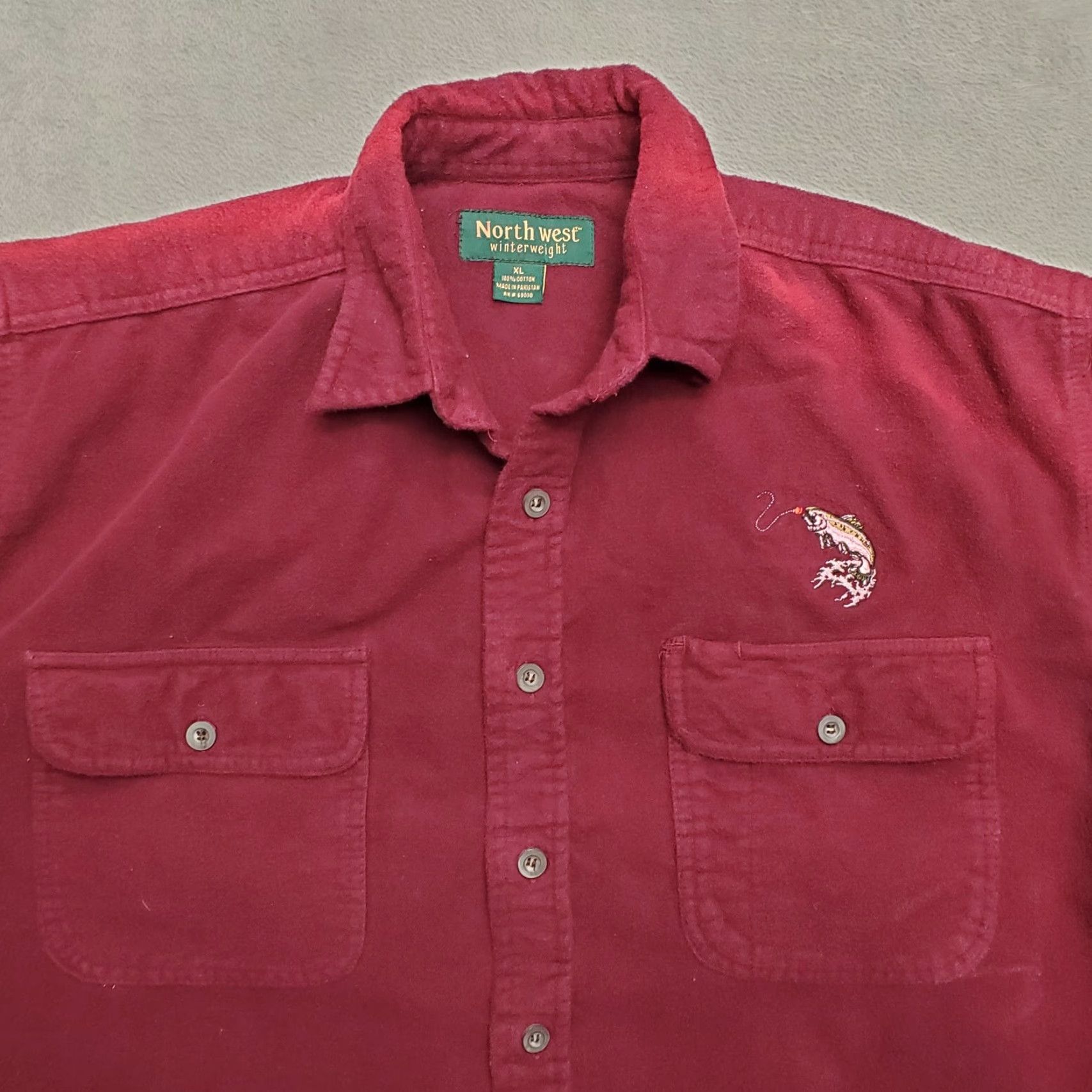 Vintage VINTAGE Northwest Shirt Mens XL Maroon Chamois Winterweight Long Sleeve Flannel Size US XL / EU 56 / 4 - 2 Thumbnail