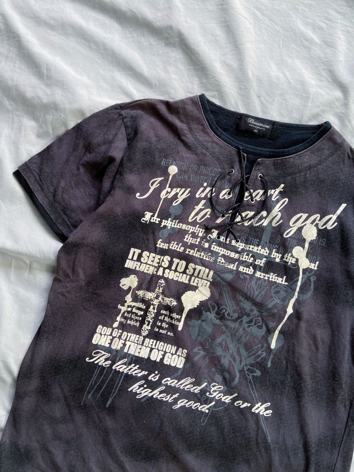 Isamu Katayama Backlash BEAUMERE DOUBLE LAYER PUNK ARISTOCRATIC QUOTES TEE Size US L / EU 52-54 / 3 - 3 Thumbnail