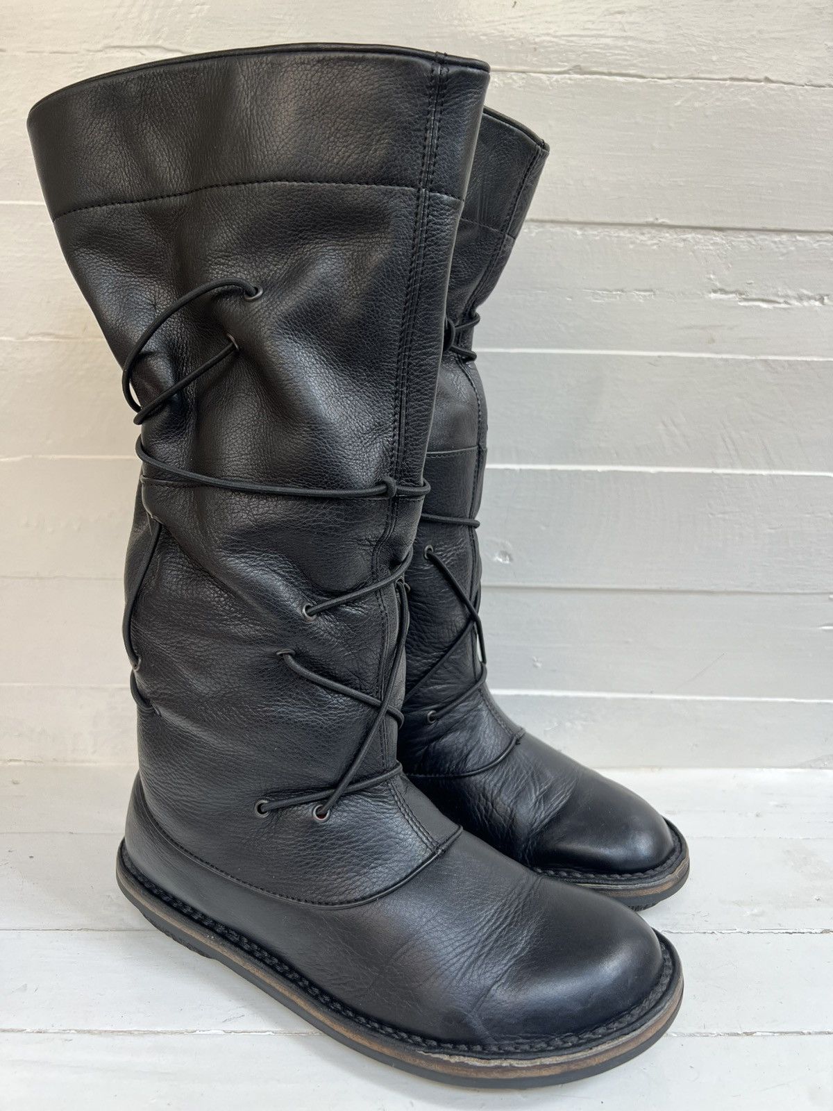 Trippen Trippen Hysterie Black Leather Slouchy Tall Boot Gothic Punk Size US 7 / IT 37 - 3 Thumbnail