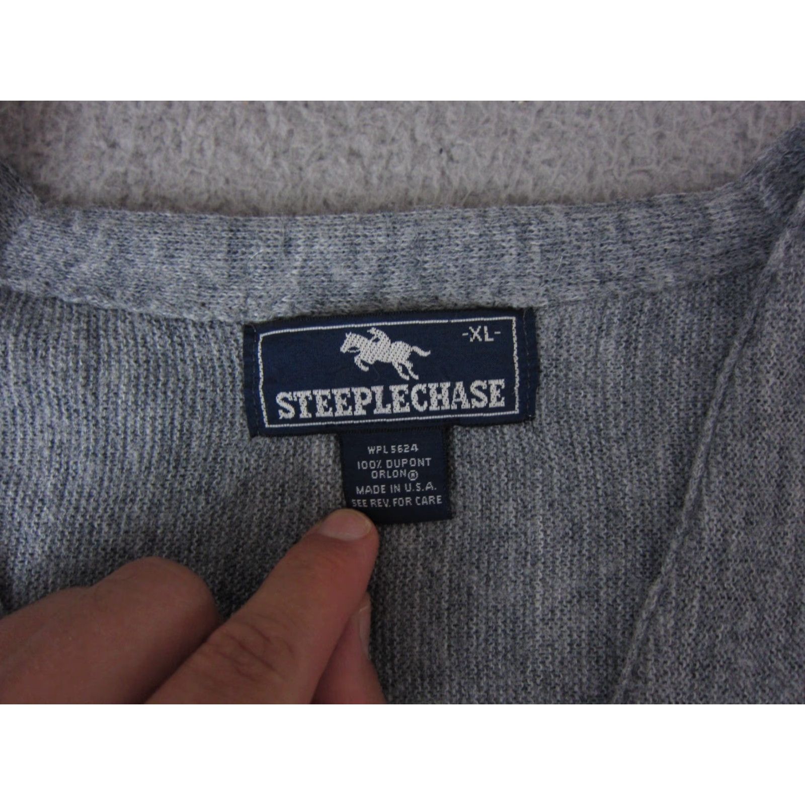 Vintage VINTAGE Steeplechase Cardigan Mens XL Gray Knit 80s Sweater USA Made Size US XL / EU 56 / 4 - 3 Thumbnail