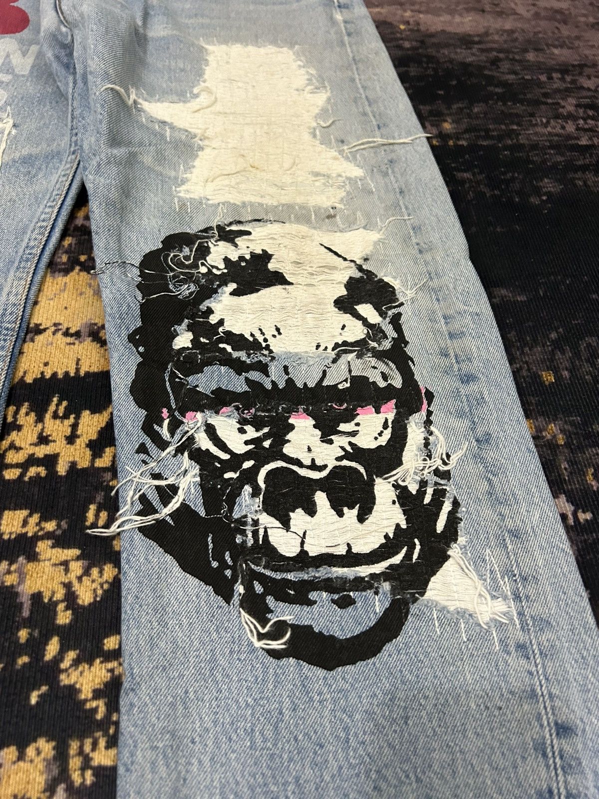 Levi's Vintage Clothing Vintage Levis 501XX Sample Rippert Gorilla Aplle Print Size US 33 - 7 Thumbnail
