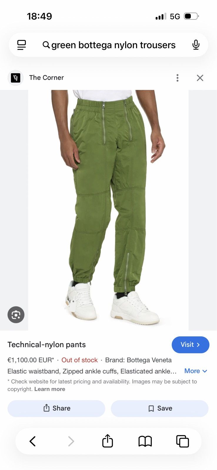 Bottega Veneta BOTTEGA VENETA nylon pants sizes in photos by tape measure Size US 29 - 2 Thumbnail