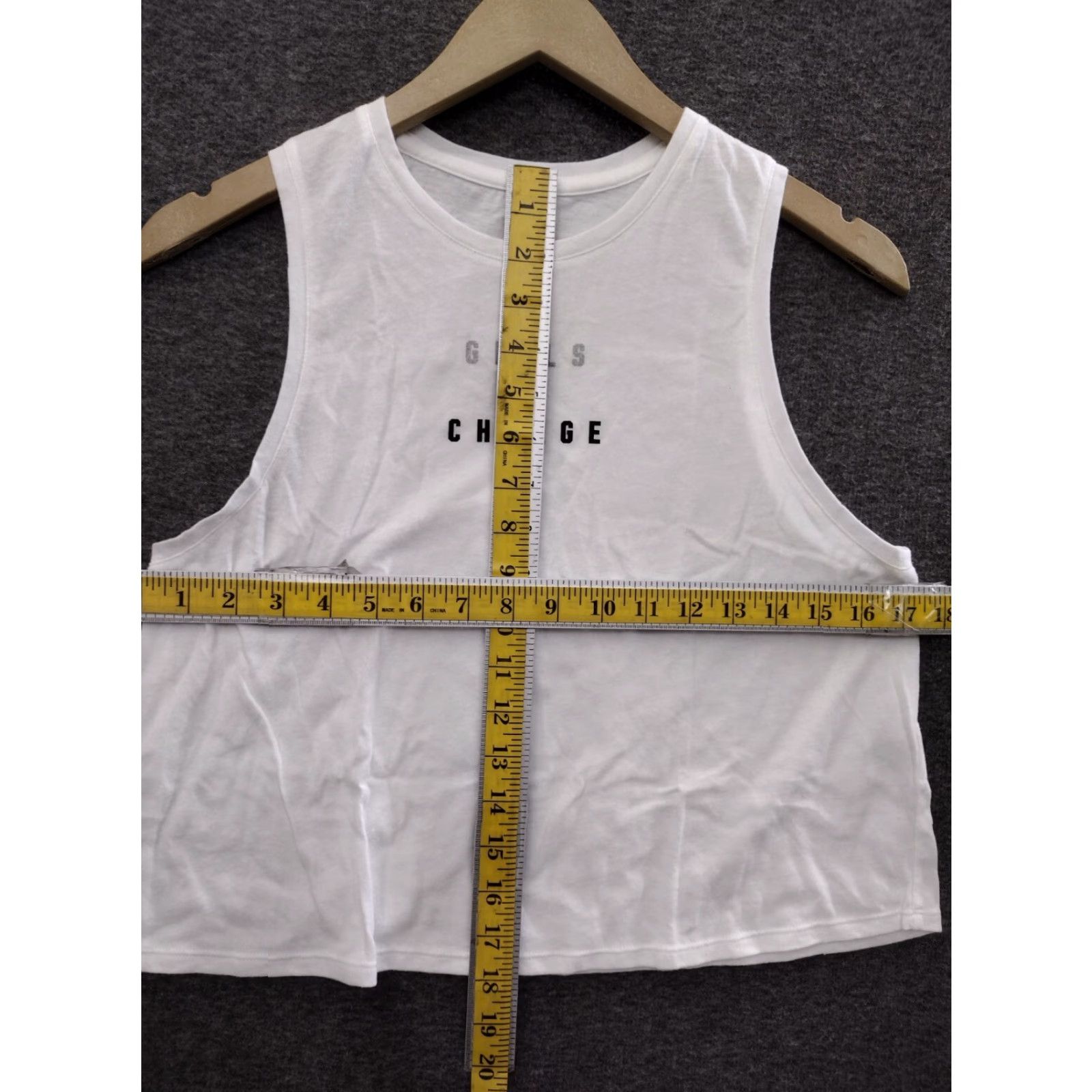 Victoria's Secret PINK Victoria's Secret Crop Tank-Top Logo Girls In Charge Sleeveless White Small Tank Top Women Adult Regular Cotton Blend Shirt/Top Size S / US 4 / IT 40 - 5 Thumbnail