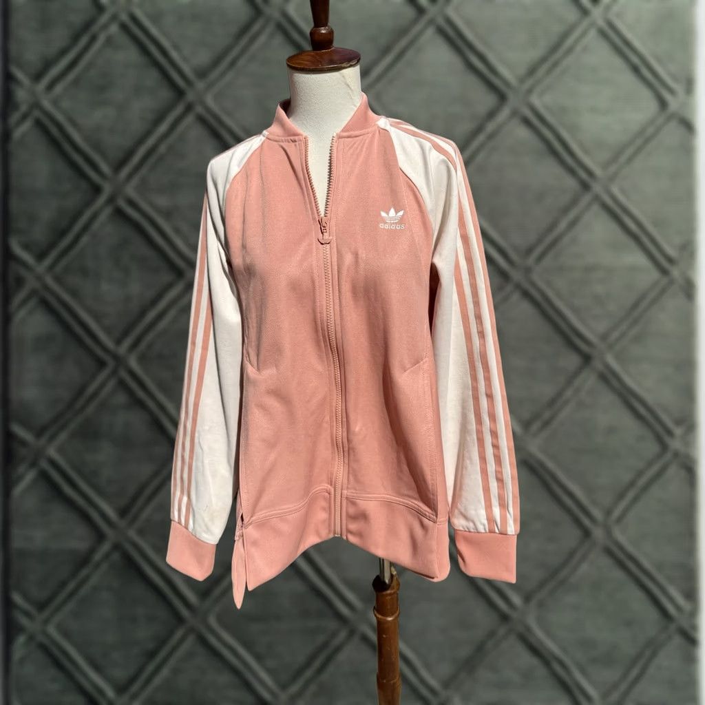 Adidas Adidas Primegreen Jacket Women’s Jacket Short Full Zip Windbreaker Coral Pink Small Side Slits Pockets Activewear Size S / US 4 / IT 40 - 1 Thumbnail