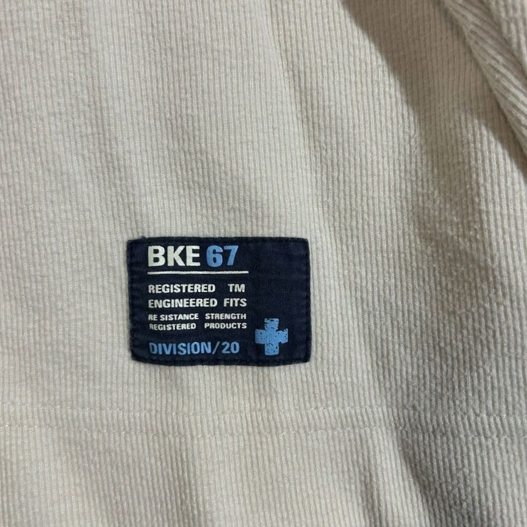 BKE BKE 67 Shirt Men L Cream Long Sleeve Striped Crew Neck T Shirt Boys? Size US L / EU 52-54 / 3 - 4 Thumbnail
