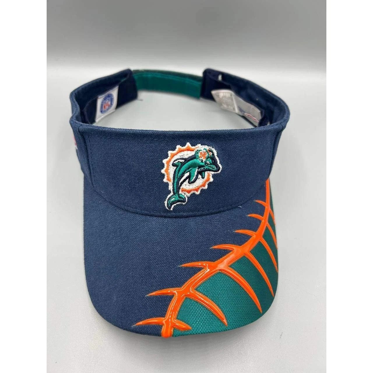 Reebok Miami Dolphins Visor Hat Men Blue NFL Strap Back Cap Cotton Size ONE SIZE - 1 Thumbnail